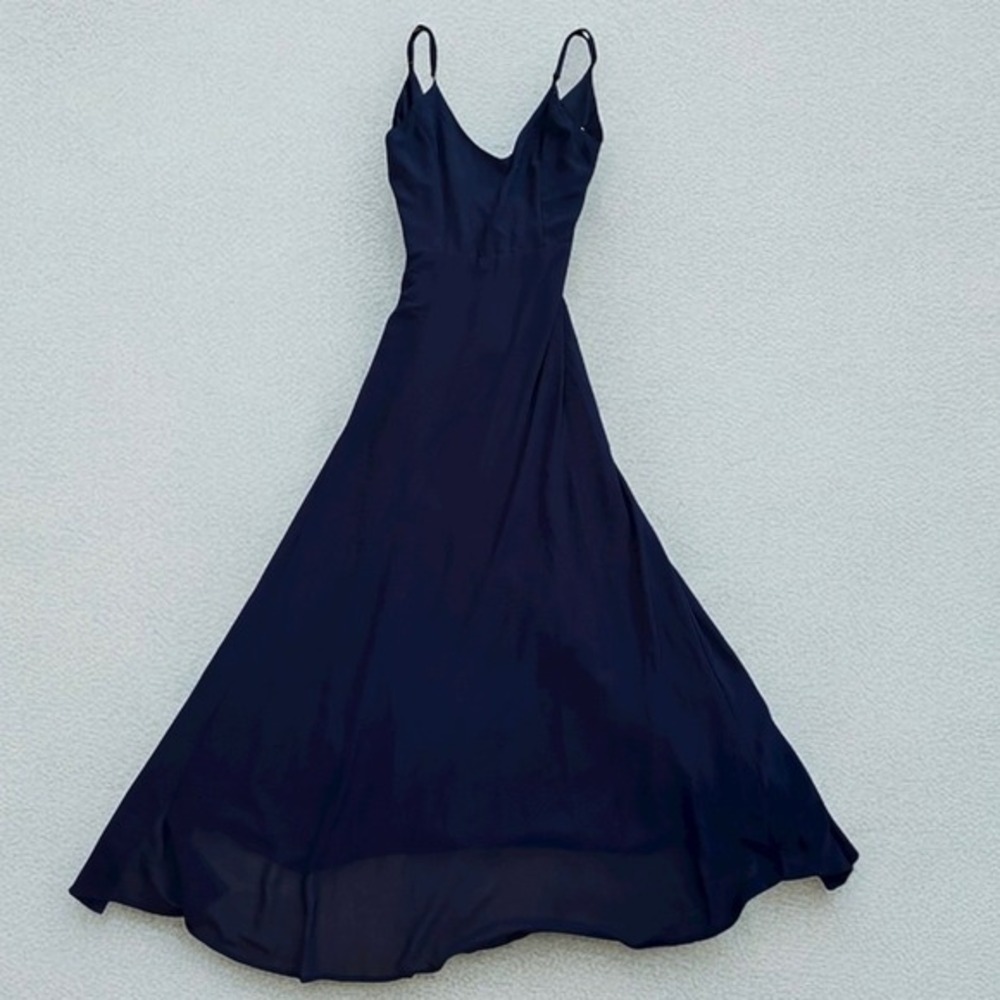 True Decadence Women Size 6 Navy Blue Maxi Dress Formal Evening Prom Bridesmaid - Picture 15 of 17